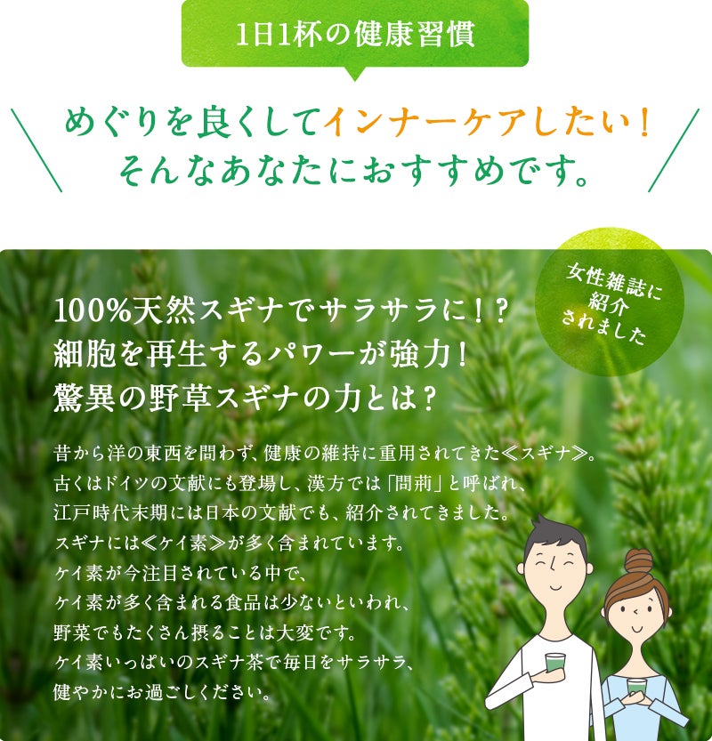 緑茶みたいに毎日飲めるスギナ茶