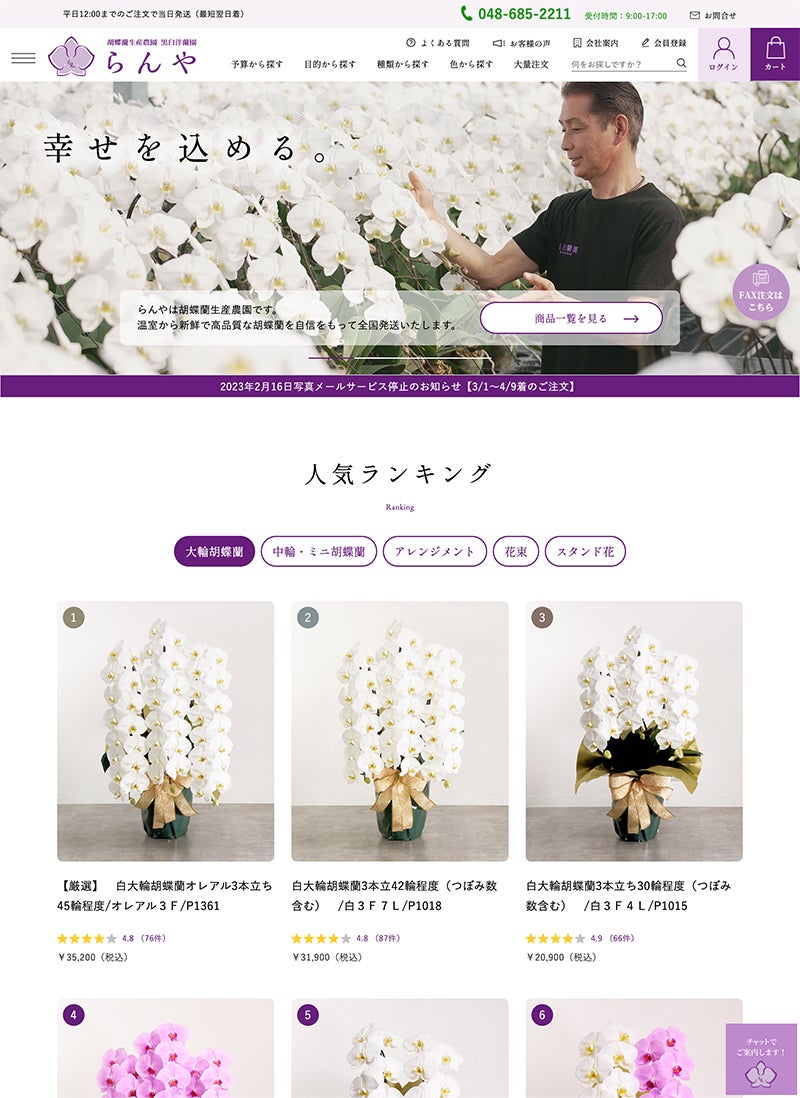 胡蝶蘭専門店　らんや